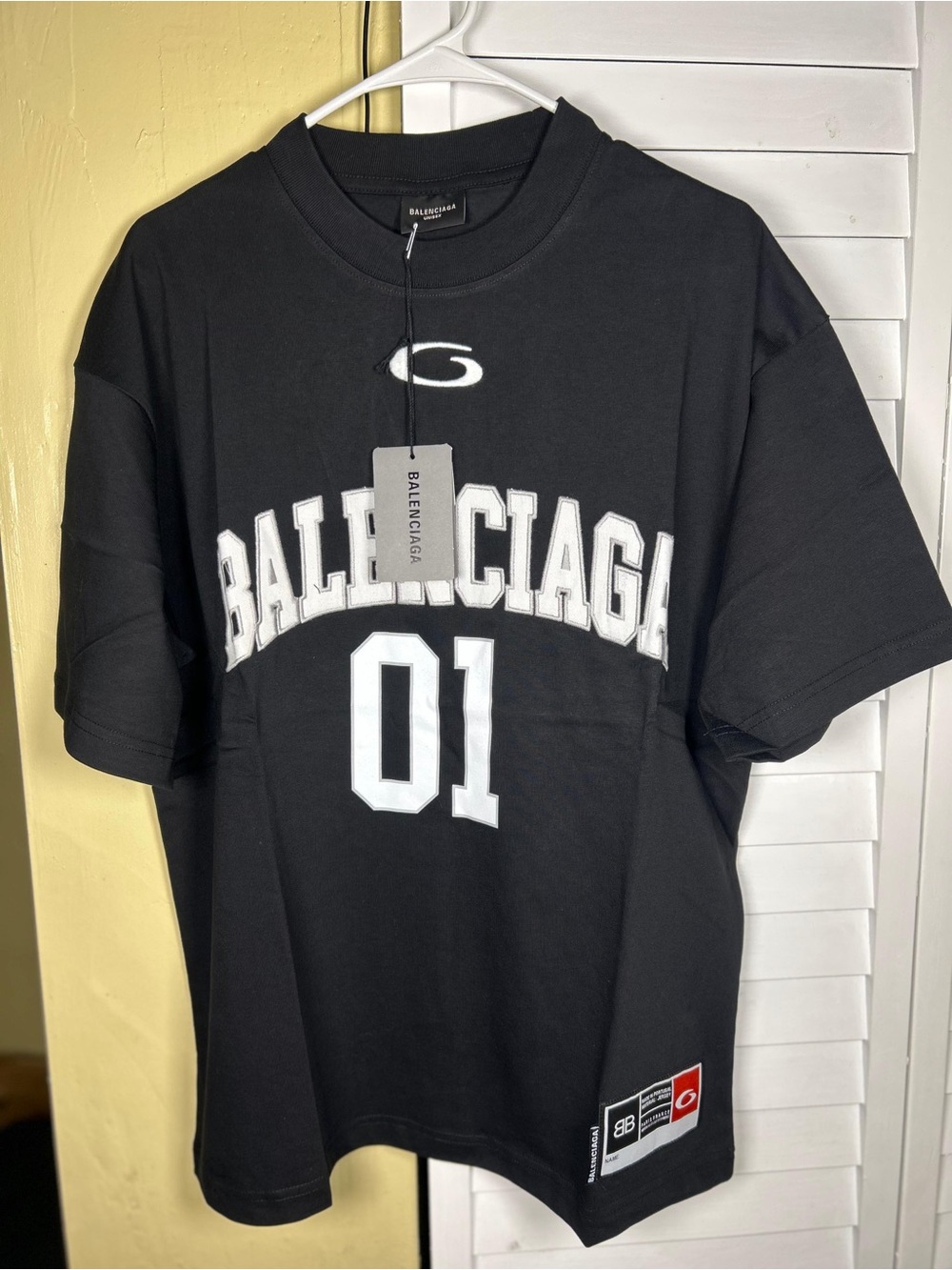 Balenciaga Black and White Logo T-Shirt